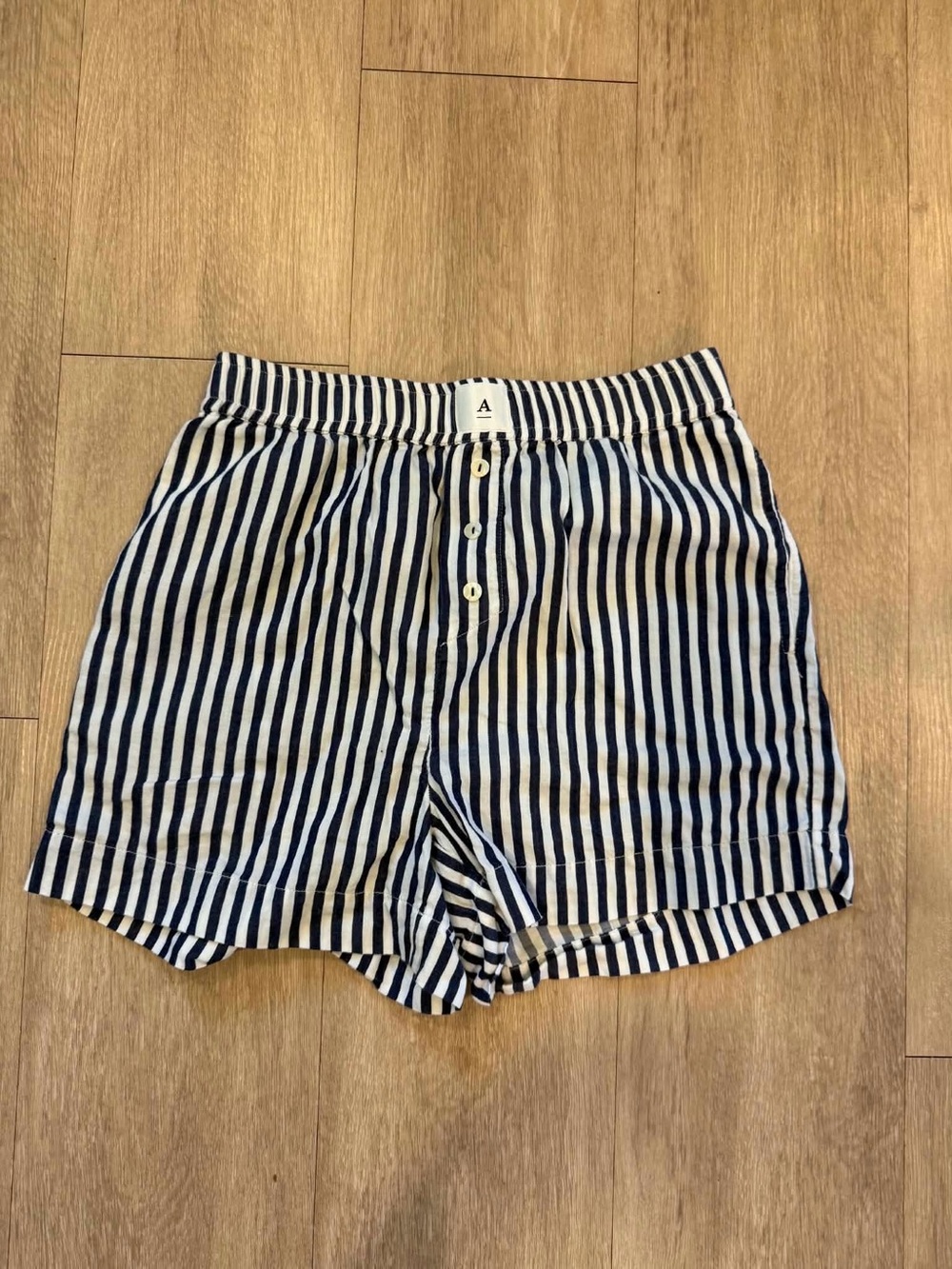 The Wren Boxer Anthropologie Navy Striped Pull-On Lounge Shorts XXS